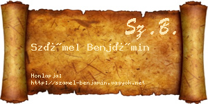 Számel Benjámin névjegykártya